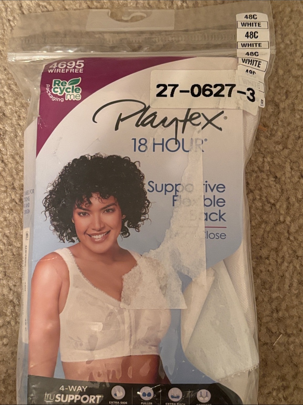 Playtex 18 Hour Supportive Front-Close Bra in White